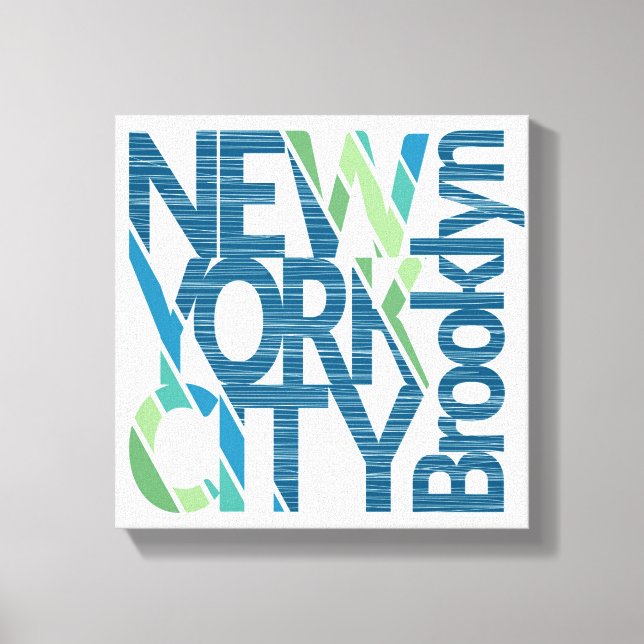 Brooklyn New York Typografie Leinwanddruck (Vorderseite)