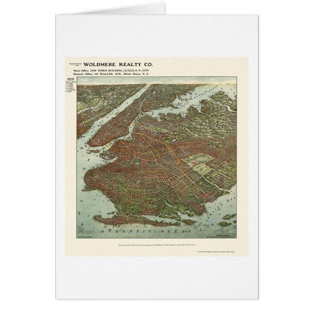 Brooklyn, NY panoramische Karte - 1908 (Vorne)