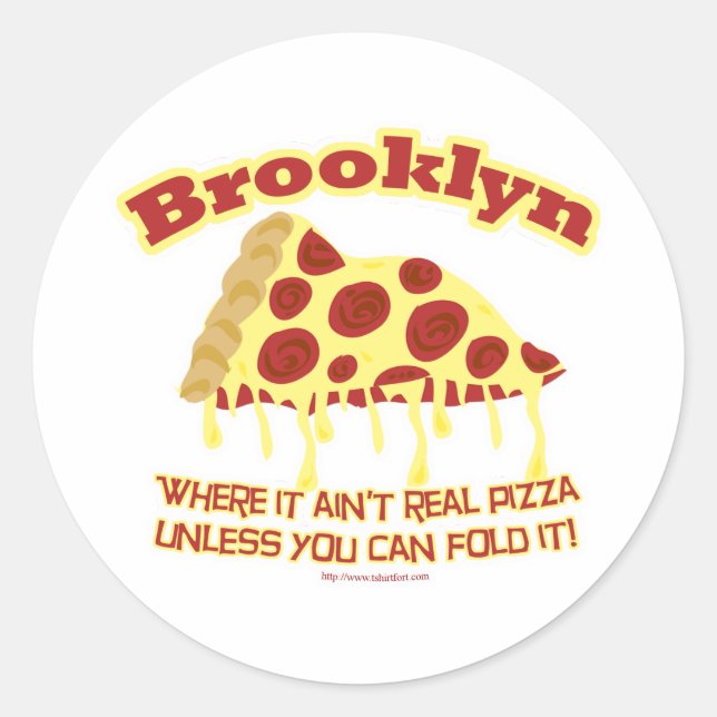 Brooklyn Pizza Runder Aufkleber (Vorderseite)