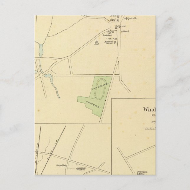 Brooklyn, Plainfield, Windham Centre Postkarte (Vorderseite)