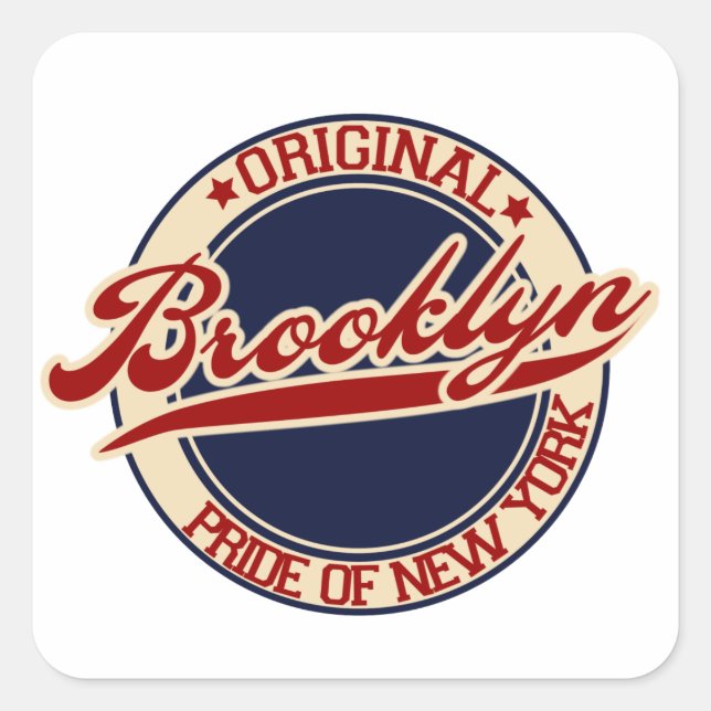 Brooklyn Quadratischer Aufkleber (Vorderseite)