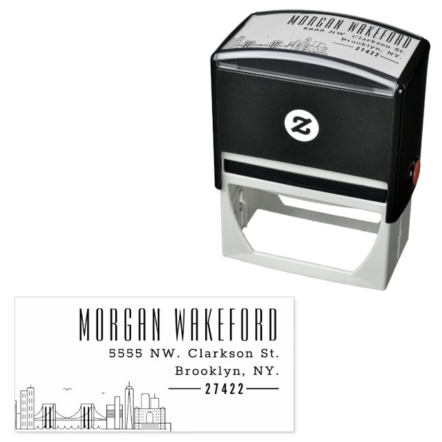 Brooklyn Resident | Moderner Deko Skyline Permastempel (Beispiel)