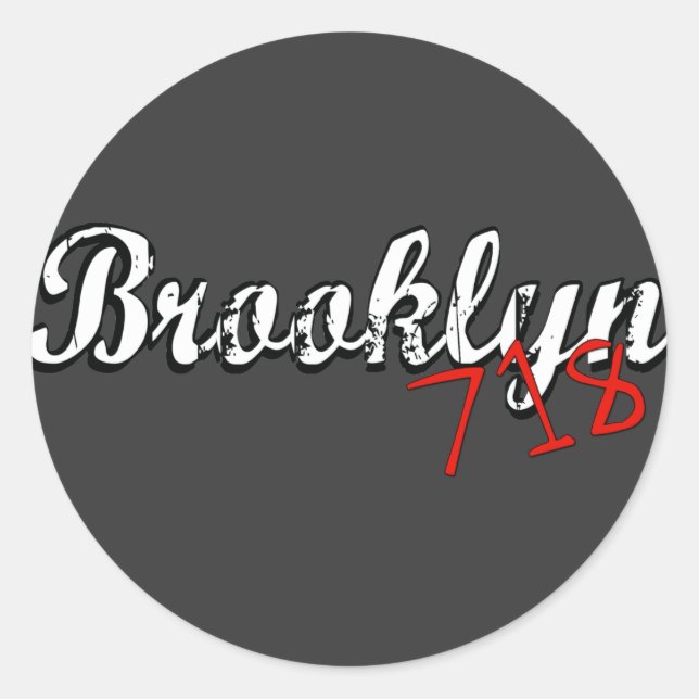 Brooklyn Runder Aufkleber (Vorderseite)