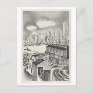 Brooklyn Skizze/ Zeichnung Postkarte