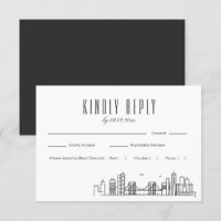 Brooklyn Skyline Wedding RSVP mit Wahlmöglichkeit