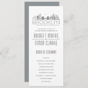Brooklyn Stylisé Skyline Programme de mariage