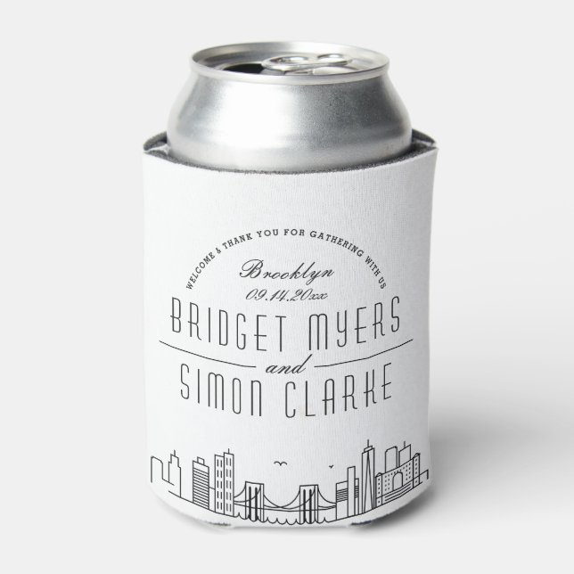 Brooklyn Stylized | Wedding Can Cooler Dosenkühler (Kanne Vorderseite)
