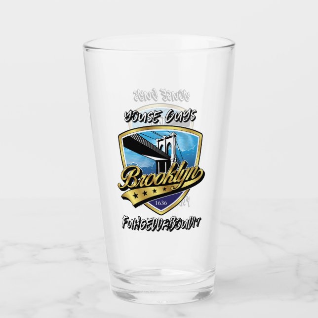 Brooklyn Swoosh Logo Design Glas (Vorderseite)