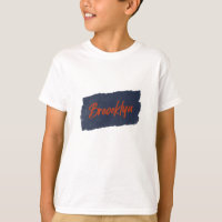 Brooklyn Typographie rouge manuscrite T-shirt