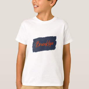 Brooklyn Typographie rouge manuscrite T-shirt