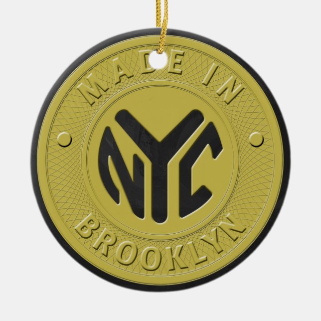 Brooklyn-Untergrundbahn-Zeichen Keramik Ornament (Vorne)