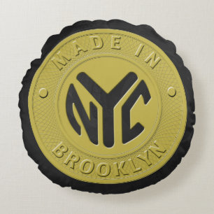 Brooklyn-Untergrundbahn-Zeichen Rundes Kissen