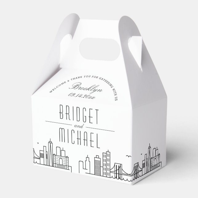 Brooklyn Wedding | City Skyline Geschenkschachtel (Vorderseite)