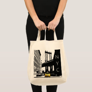 Brooklyn Yellow Taxi Nyc New York City Lebensmitte Tragetasche