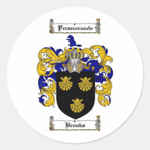 BROOKS-FAMILIENWAPPEN - BROOKKÜHLE VON WAFFEN RUNDER AUFKLEBER