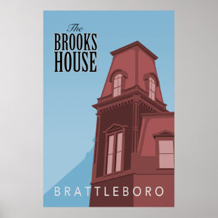 Brooks House Hotel Retro Poster