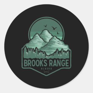 Brooks Range Gebirge Alaska Wandern Outdoor Vint Runder Aufkleber