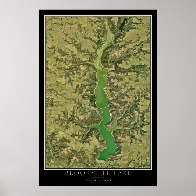 Brookville Lake Indiana Satellite Image Poster (Vorne)