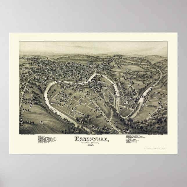 Brookville, PA Panoramic Map - 1895 Poster (Vorne)