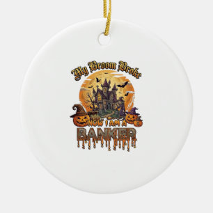 Broom Brach Bankier Halloween Spukhaus Hexe P Keramik Ornament