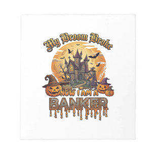 Broom Brach Bankier Halloween Spukhaus Hexe P Notizblock