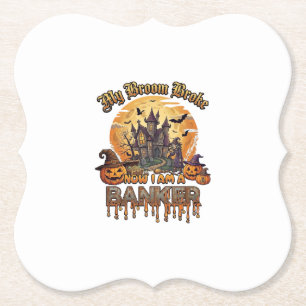 Broom Brach Bankier Halloween Spukhaus Hexe P Untersetzer