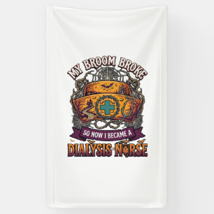 Broom Brach Dialyse Krankenschwester Halloween Kap Banner