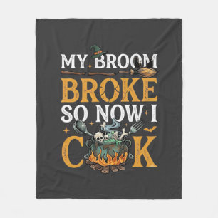 Broom Brach Halloween-Kessel Schädel Schwarze Katz Fleecedecke