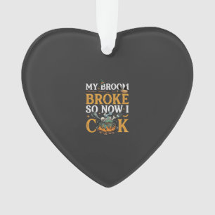 Broom Brach Halloween-Kessel Schädel Schwarze Katz Ornament