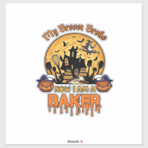 Broom Broke Baker Halloween Hexe Koch Kürbis_1 Aufkleber