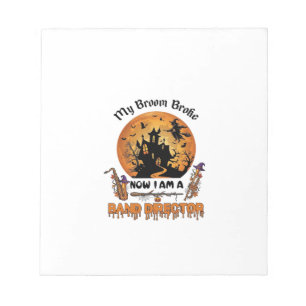 Broom Broke Band Direktor Halloween Spukhaus Notizblock