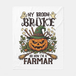 Broom Broke Farmar Halloween-Kürbis-Hexenhut Gho Fleecedecke