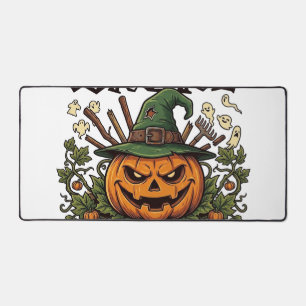 Broom Broke Farmar Halloween-Kürbis-Hexenhut Gho Schreibtischunterlage