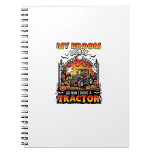 Broom Broke Tractor Halloween Hexe Geister_1 Notizblock