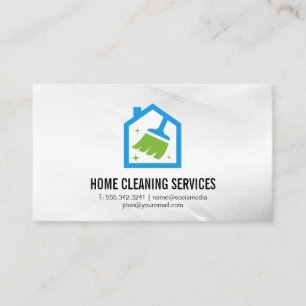 Broom House Logo Reinigung Visitenkarte