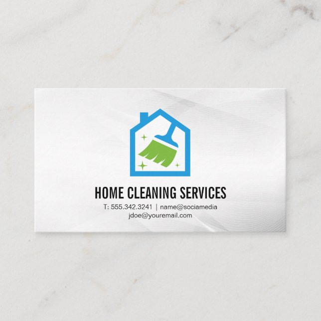 Broom House Logo | Reinigung Visitenkarte (Vorderseite)