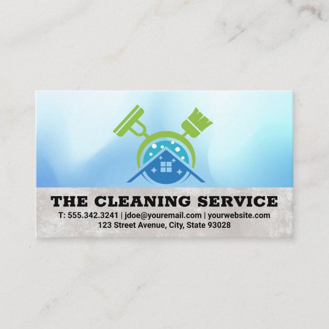 Broom Mop | Zuhause-Logo für Reinigungsartikel Visitenkarte (Vorderseite)