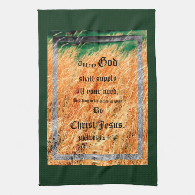 Broom Sage Abstrakt Philippians 4vs19 Geschirrtuch (Vertikal)