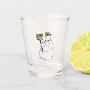 Broom Snowman Klarglas Schnapsglas