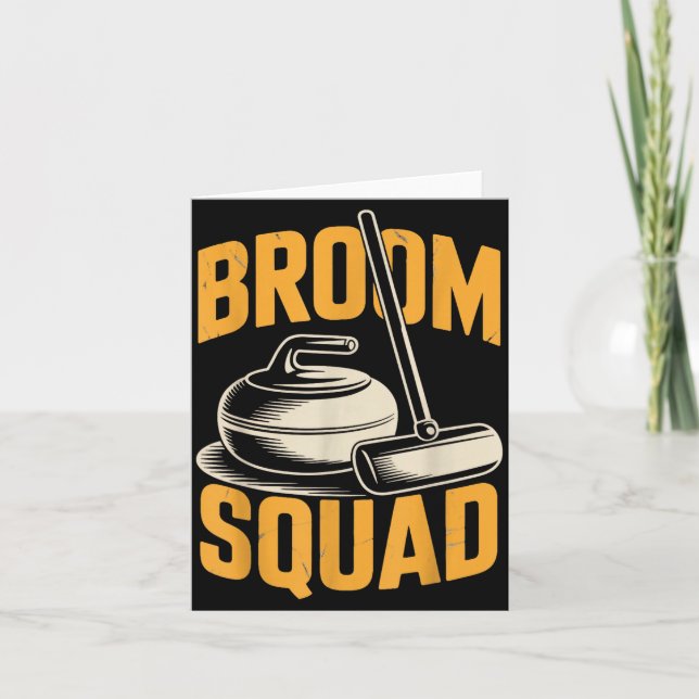 Broom Squad Ice Sweeng Rock Stone Sliding Curling  Karte (Vorderseite)