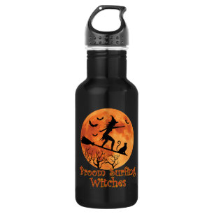 Broom surfhexen - Funny Halloween Edelstahlflasche