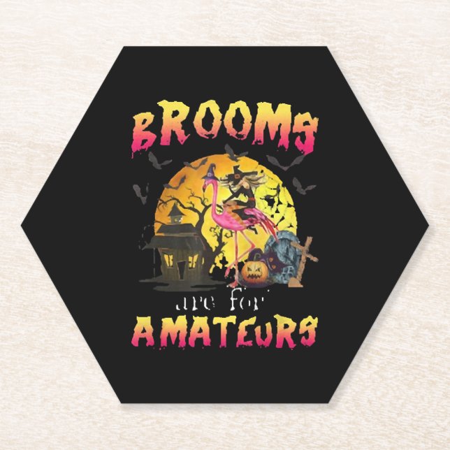 Broome sind für Flamingo Halloween Untersetzer (Vorderseite)