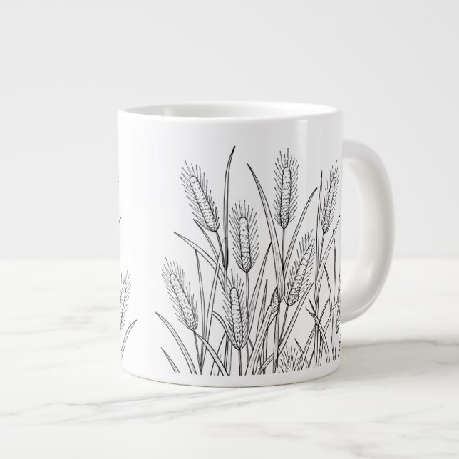 Broomsedge - Andropogon virginicus - Native Pflanz Jumbo-Tasse (Vorderseite Rechts)