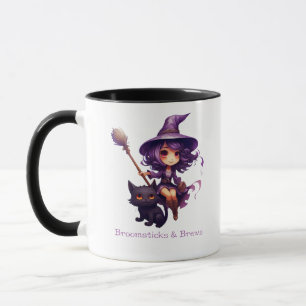 Broomsticks Et Brows Sorcière Halloween Mug