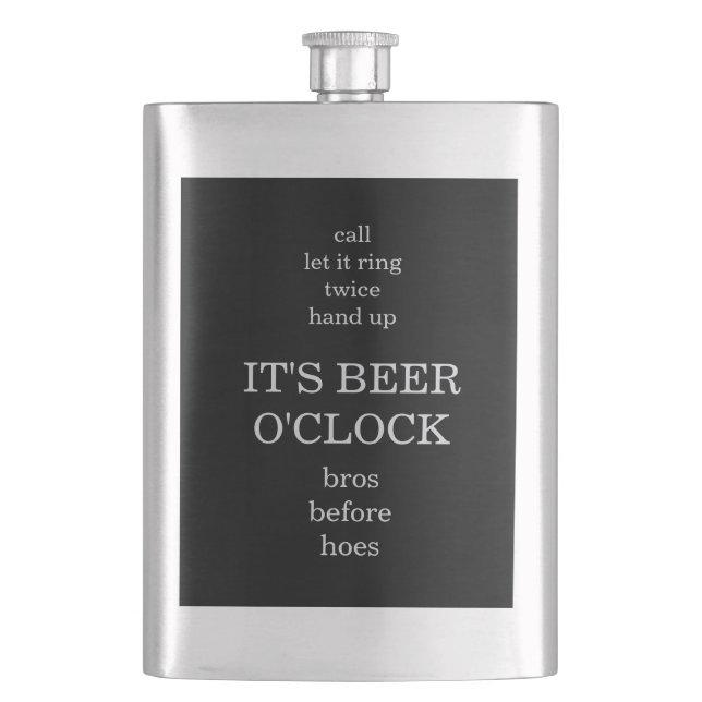 Bros Before Hoes Trauzeugen Hochzeitflasche Flachmann (Vorderseite)