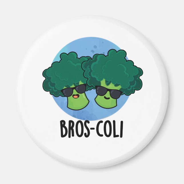 Bros-coli Funny Veggie Broccoli Pun Magnet (Vorne)