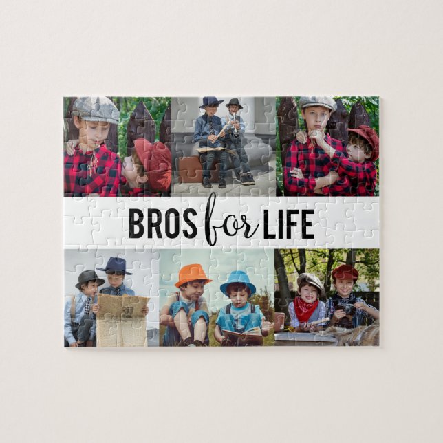 Bros for Life Brothers Foto Collage Typografy (Horizontal)