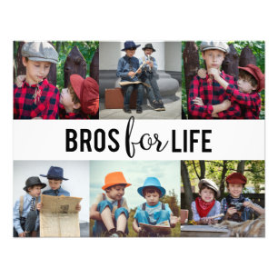 Bros for Life Brothers Photo Collage Typographie