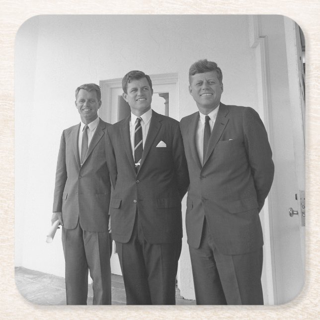 Bros, Präsident John Kennedy, Robert & Ted Rechteckiger Pappuntersetzer (Vorderseite)