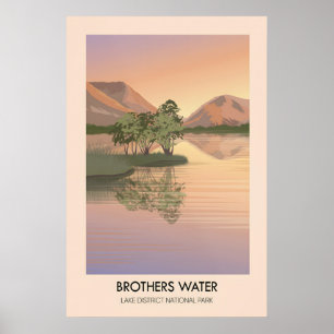 Bros Water Lake District Reiseplakat Poster